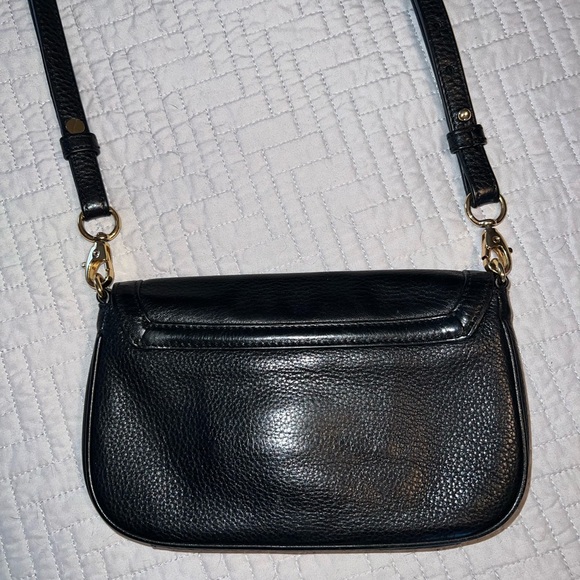 ❤️ Price Drop Tory Burch Amanda Black Leather Gold Tone Hardware Crossbody Bag - Picture 9 of 16